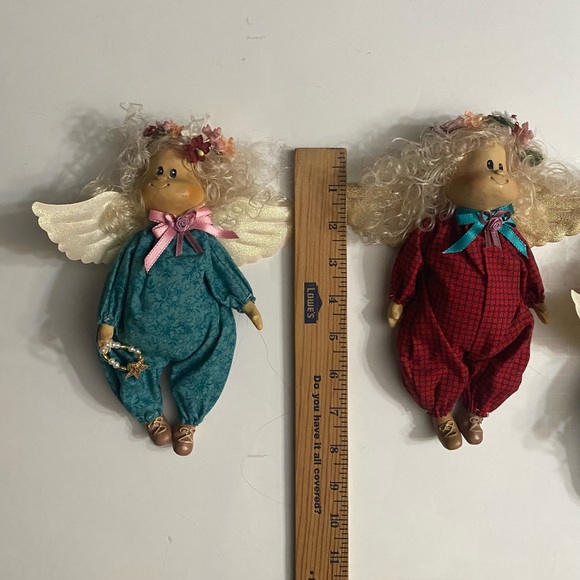 Set of 3 Angels Decor Handcrafted ceramic Holiday Decor Craft vintage - Picture 4 of 13